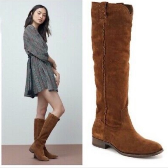 FRYE Cara Tall Pull On Oiled Suede Unlined Boot - Picture 4 of 15